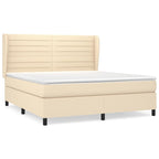 Boxspringbett mit Matratze Creme 180x200 cm Stoff