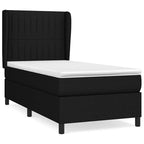Boxspringbett mit Matratze Schwarz 90x200 cm Stoff