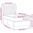Boxspringbett mit Matratze Dunkelgrau 90x190 cm Stoff
