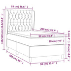 Boxspringbett mit Matratze Creme 90x200 cm Stoff