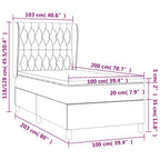 Boxspringbett mit Matratze Schwarz 100x200 cm Stoff