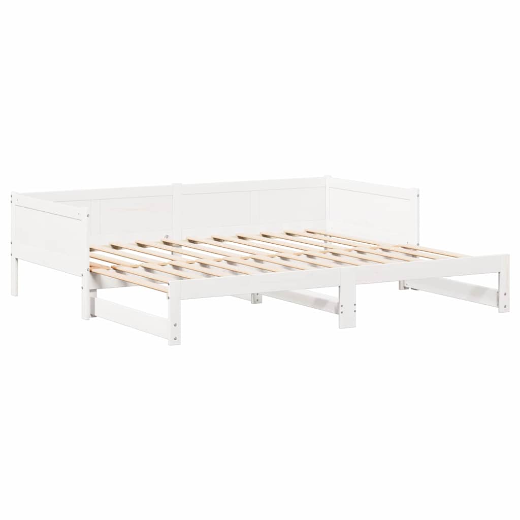 Ausziehbares Tagesbett Weiß 203,5 x 184 x 56,5 cm