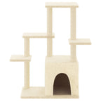 Kratzbaum mit Sisal-Kratzsäulen Creme 97,5 cm