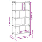 Bücherregal 5 Böden Braun Eiche-Optik 76x32x158cm Holzwerkstoff