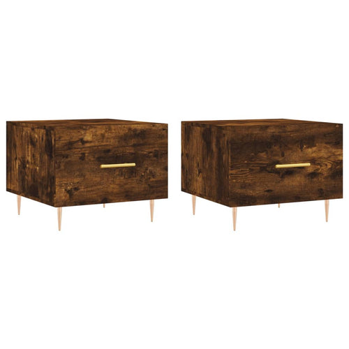 Couchtische 2 Stk. Räuchereiche 50x50x40 cm Holzwerkstoff