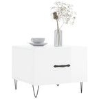 Couchtische 2 Stk. Hochglanz-Weiß 50x50x40 cm Holzwerkstoff