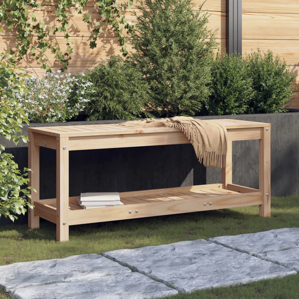 Gartenbank 108x35x45 cm Massivholz Kiefer