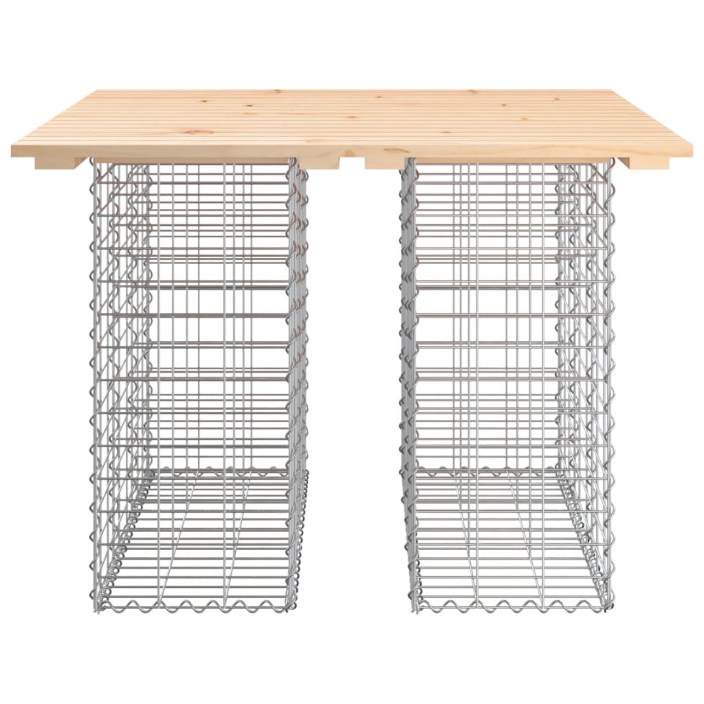 Gartentisch aus Gabionen 100x102x72 cm Massivholz Kiefer