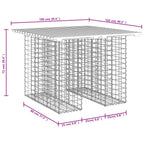 Gartentisch aus Gabionen 100x102x72 cm Massivholz Douglasie