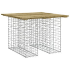 Gartentisch aus Gabionen 100x102x72 cm Kiefernholz Imprägniert