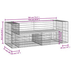 Gartenbank aus Gabionen 184x71x65,5 cm Massivholz Douglasie