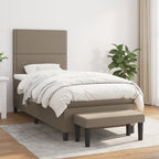 Boxspringbett mit Matratze Taupe 100x200 cm Stoff