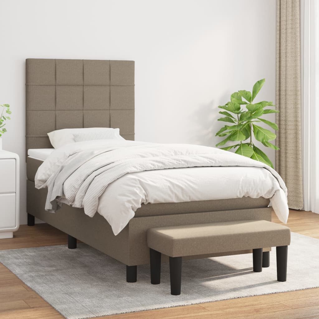 Boxspringbett mit Matratze Taupe 80x200 cm Stoff