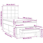 Boxspringbett mit Matratze Taupe 90x190 cm Stoff