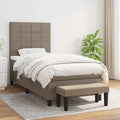 Boxspringbett mit Matratze Taupe 90x190 cm Stoff