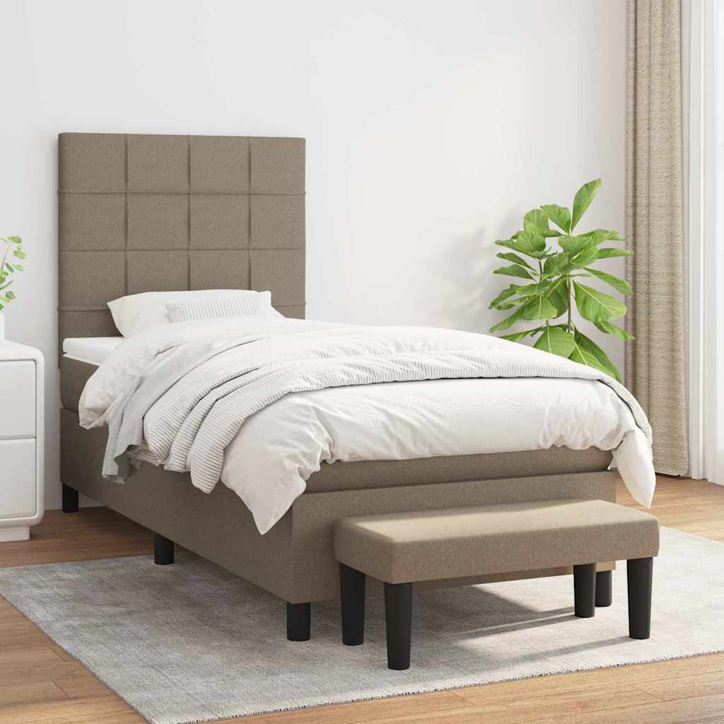 Boxspringbett mit Matratze Taupe 90x190 cm Stoff