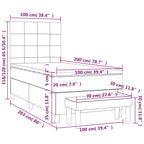 Boxspringbett mit Matratze Dunkelgrau 100x200 cm Stoff