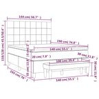 Boxspringbett mit Matratze Dunkelgrau 140x190 cm Stoff