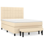 Boxspringbett mit Matratze Creme 140x200 cm Stoff