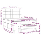 Boxspringbett mit Matratze Blau 140x200 cm Stoff