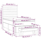 Boxspringbett mit Matratze Taupe 80x200 cm Stoff