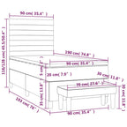Boxspringbett mit Matratze Dunkelgrau 90x190 cm Stoff