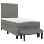 Boxspringbett mit Matratze Dunkelgrau 90x200 cm Stoff