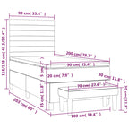 Boxspringbett mit Matratze Schwarz 90x200 cm Stoff