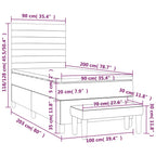 Boxspringbett mit Matratze Taupe 90x200 cm Stoff