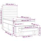 Boxspringbett mit Matratze Hellgrau 100x200 cm Stoff