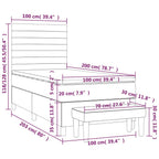 Boxspringbett mit Matratze Schwarz 100x200 cm Stoff