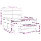 Boxspringbett mit Matratze Dunkelbraun 140x190 cm Stoff