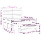 Boxspringbett mit Matratze Dunkelbraun 140x200 cm Stoff