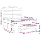 Boxspringbett mit Matratze Creme 140x200 cm Stoff