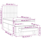 Boxspringbett mit Matratze Taupe 80x200 cm Stoff