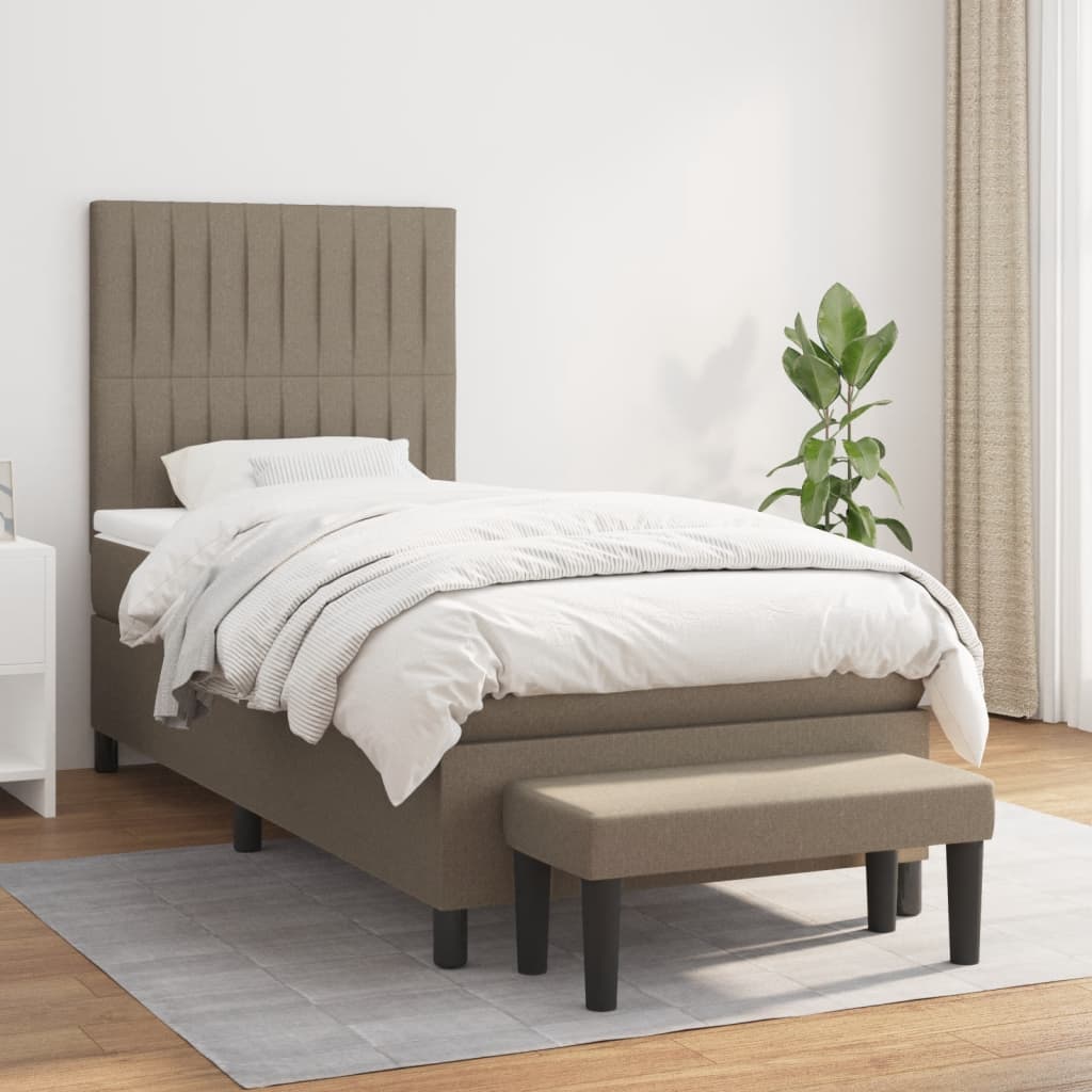 Boxspringbett mit Matratze Taupe 80x200 cm Stoff