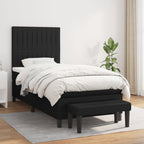 Boxspringbett mit Matratze Schwarz 90x200 cm Stoff
