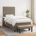 Boxspringbett mit Matratze Taupe 100x200 cm Stoff