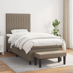 Boxspringbett mit Matratze Taupe 100x200 cm Stoff