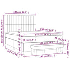 Boxspringbett mit Matratze Dunkelbraun 140x190 cm Stoff
