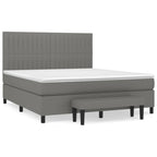 Boxspringbett mit Matratze Dunkelgrau 160x200 cm Stoff