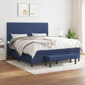 Boxspringbett mit Matratze Blau 160x200 cm Stoff