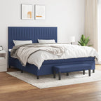 Boxspringbett mit Matratze Blau 160x200 cm Stoff