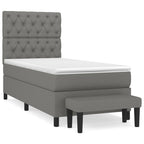 Boxspringbett mit Matratze Dunkelgrau 80x200 cm Stoff