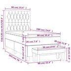 Boxspringbett mit Matratze Taupe 90x190 cm Stoff