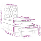Boxspringbett mit Matratze Dunkelgrau 100x200 cm Stoff