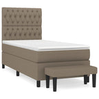 Boxspringbett mit Matratze Taupe 100x200 cm Stoff