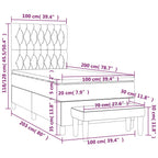 Boxspringbett mit Matratze Creme 100x200 cm Stoff