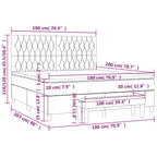Boxspringbett mit Matratze Hellgrau 180x200 cm Stoff
