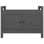 Flurbank Grau 80x40x60 cm Massivholz Kiefer